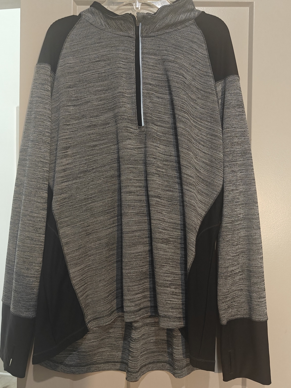 Avia Gray and Black Quarter-Zip Performance Pullover
